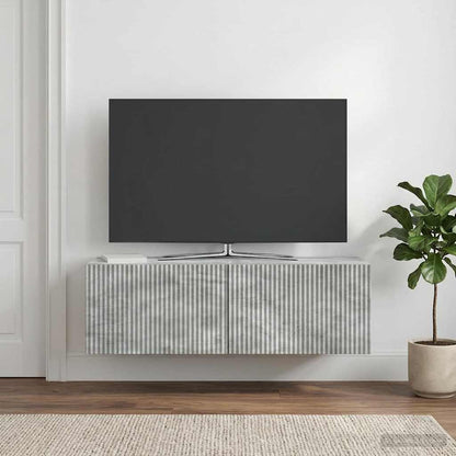 vidaXL Wall-Mounted TV Cabinet 98 x 31 x 30 cm Concrete Grey 4