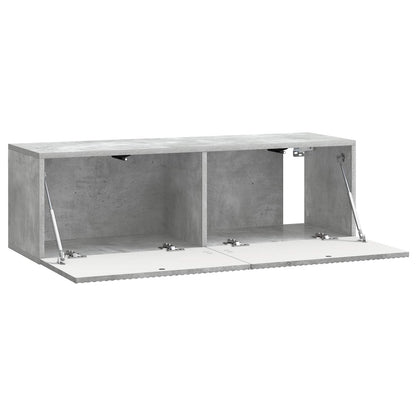 vidaXL Wall-Mounted TV Cabinet 98 x 31 x 30 cm Concrete Grey 5