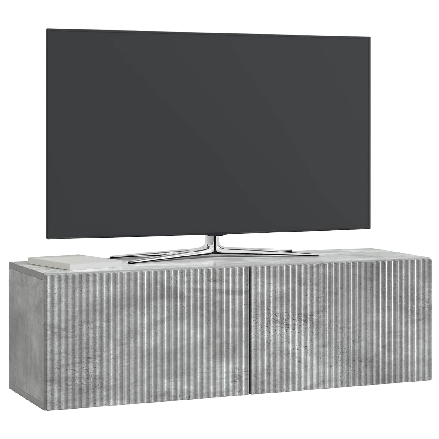 vidaXL Wall-Mounted TV Cabinet 98 x 31 x 30 cm Concrete Grey 3