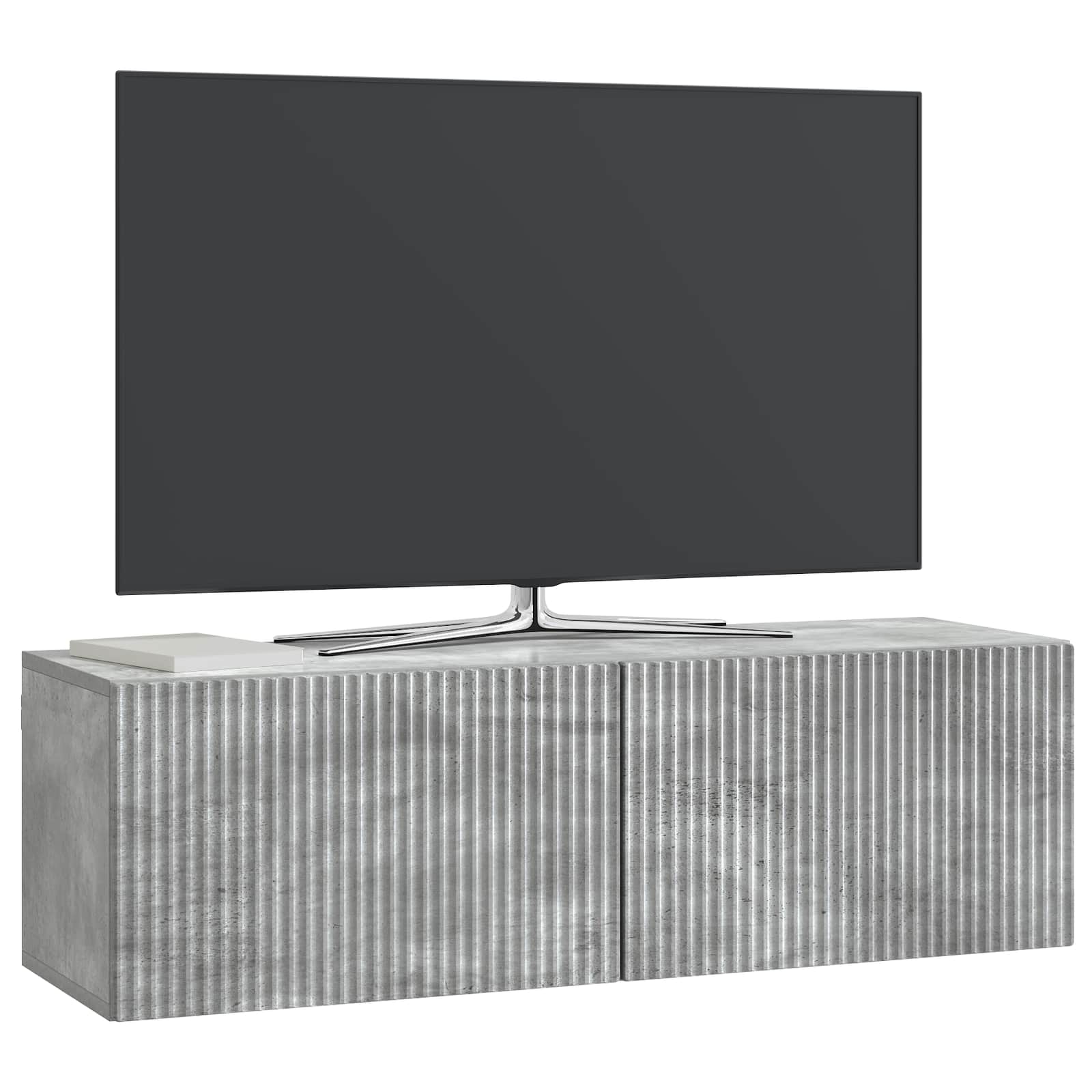 vidaXL Wall-Mounted TV Cabinet 98 x 31 x 30 cm Concrete Grey 3