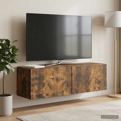 vidaXL Wall-Mounted TV Cabinet 98 x 31 x 30 cm Smoked Oak 1