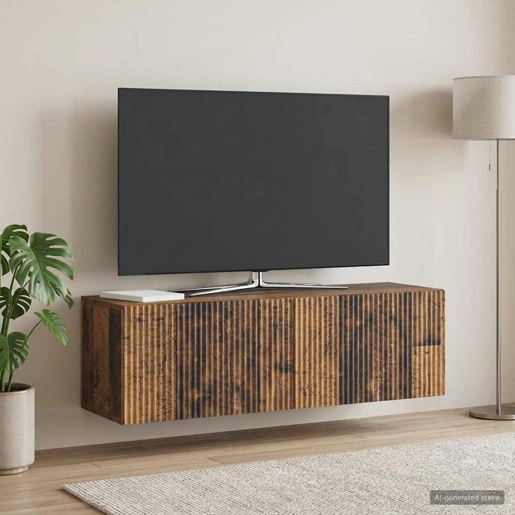 vidaXL Wall-Mounted TV Cabinet 98 x 31 x 30 cm Old Wood 1