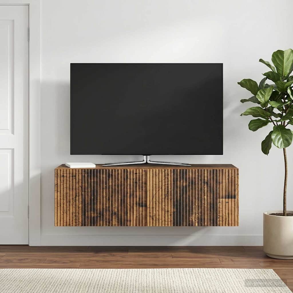 vidaXL Wall-Mounted TV Cabinet 98 x 31 x 30 cm Old Wood 4
