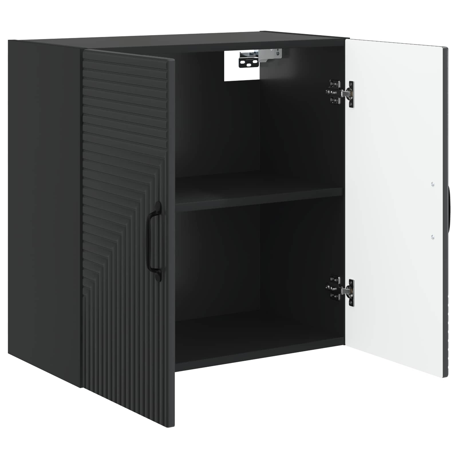 vidaXL Wall-Mounted Cabinet Black 59 x 31 x 60 cm Engineered Wood 3