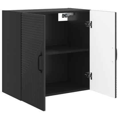 vidaXL Wall-Mounted Cabinet Black 59 x 31 x 60 cm Engineered Wood 3