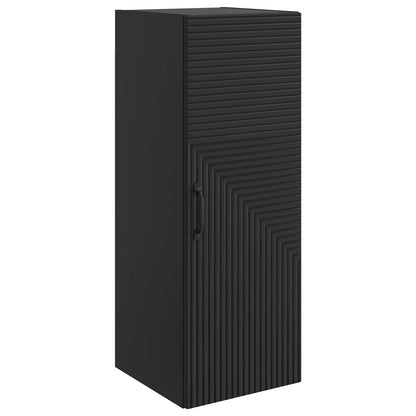 vidaXL Wall-Mounted Cabinet Black 33 x 34.5 x 90 cm Engineered Wood 2