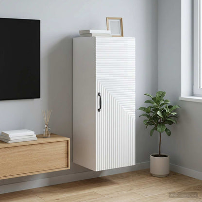 vidaXL Wall-Mounted Cabinet High Gloss White 33 x 34.5 x 90 cm 1