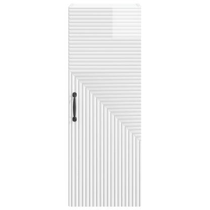 vidaXL Wall-Mounted Cabinet High Gloss White 33 x 34.5 x 90 cm 4