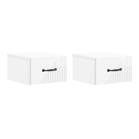 Wall-Mounted Bedside Cabinet 34.5 x 33 x 20 cm High gloss white