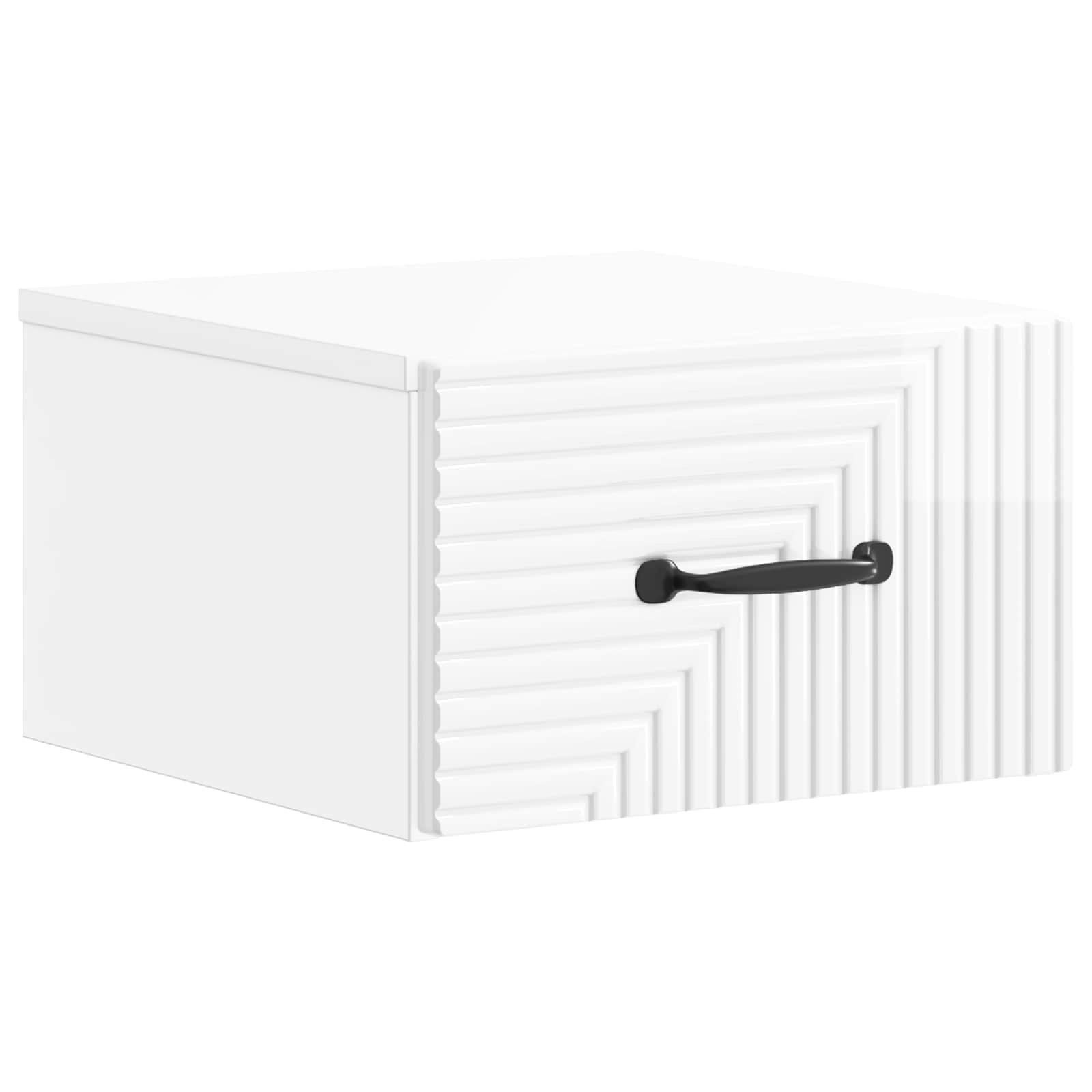vidaXL Wall-Mounted Bedside Cabinet 2 pcs High Gloss White 5