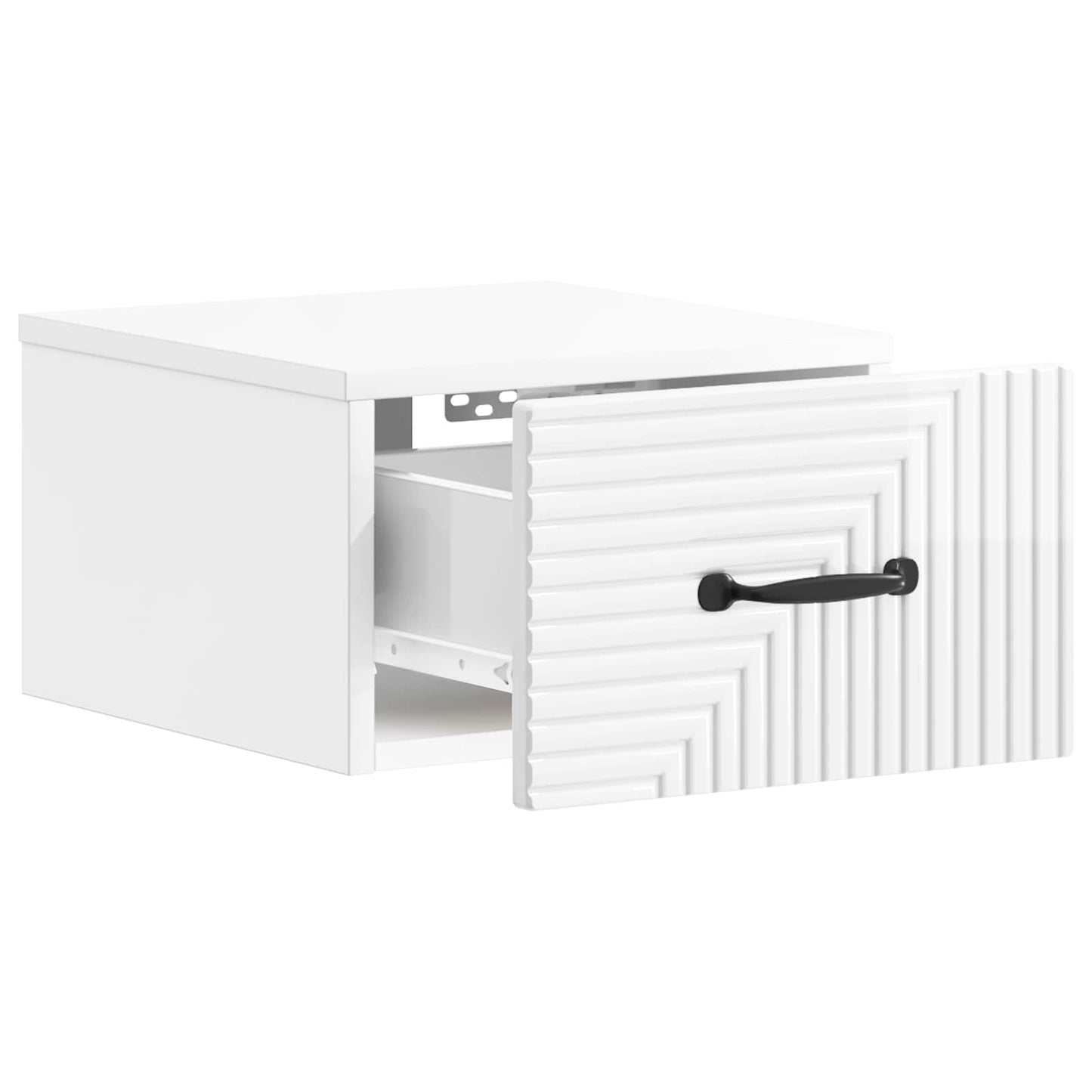 vidaXL Wall-Mounted Bedside Cabinet 2 pcs High Gloss White 6