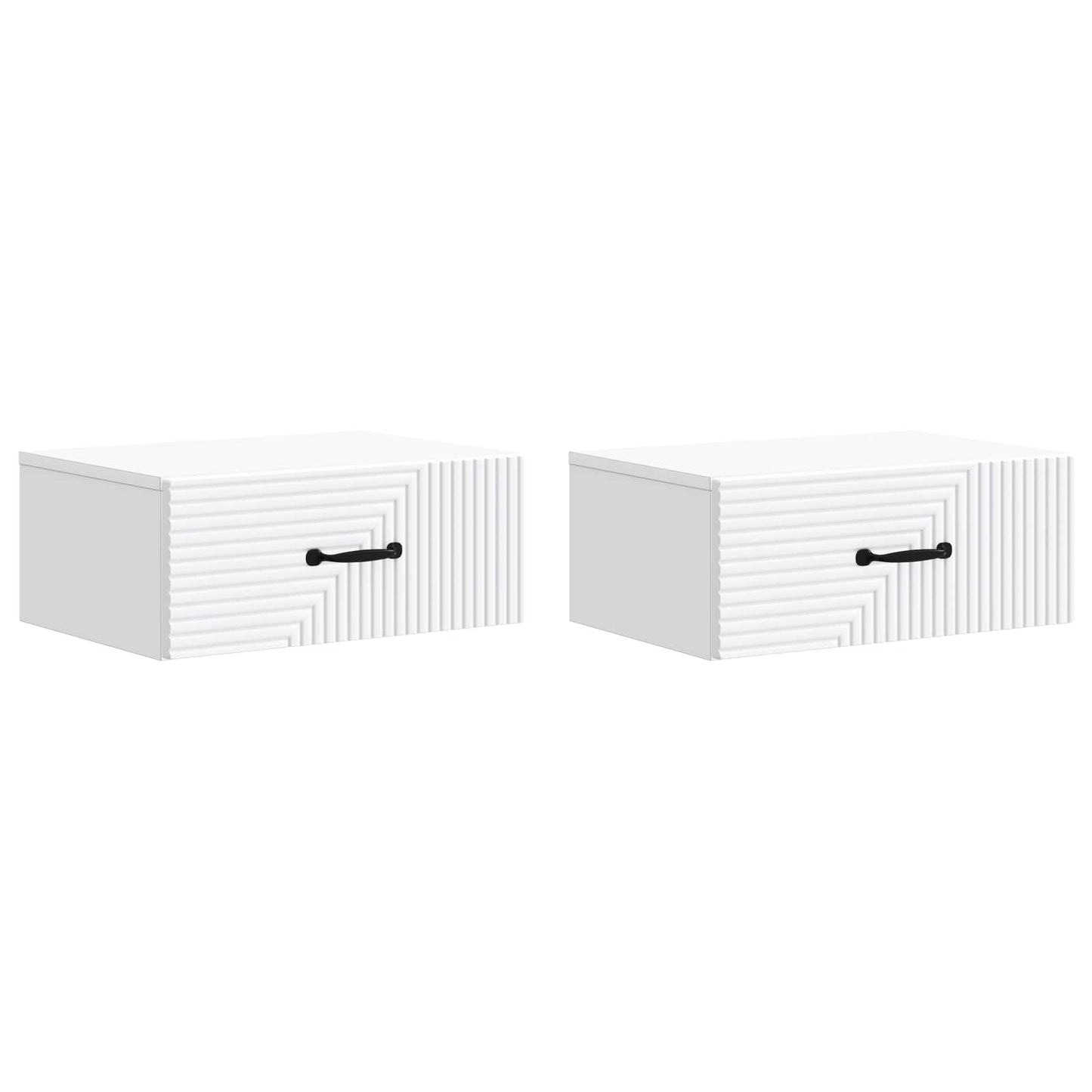 vidaXL Wall-Mounted Bedside Cabinet 2 pcs White 49 x 34.5 x 20 cm 2