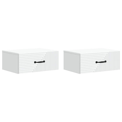 vidaXL Wall-Mounted Bedside Cabinet 2 pcs White 49 x 34.5 x 20 cm 2