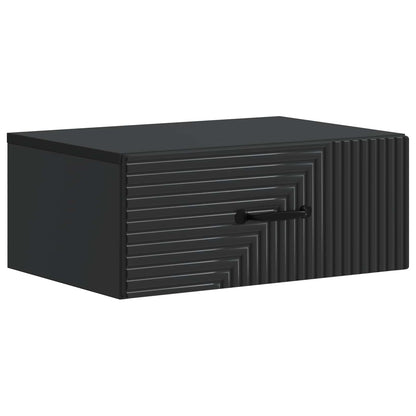 vidaXL Wall-Mounted Bedside Cabinet 2 pcs Black 49 x 34.5 x 20 cm 5