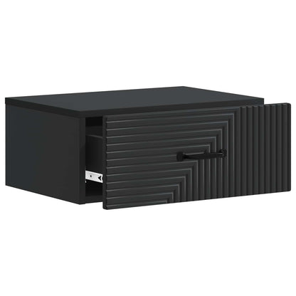 vidaXL Wall-Mounted Bedside Cabinet 2 pcs Black 49 x 34.5 x 20 cm 6