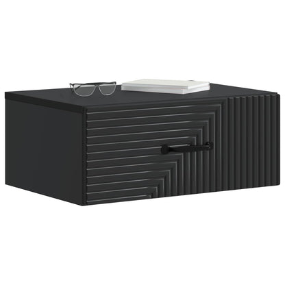 vidaXL Wall-Mounted Bedside Cabinet 2 pcs Black 49 x 34.5 x 20 cm 3