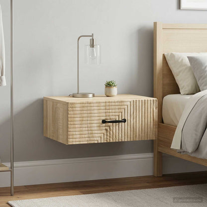 vidaXL Wall-Mounted Bedside Cabinet 2 pcs Sonoma Oak 49 x 34.5 x 20 cm 4