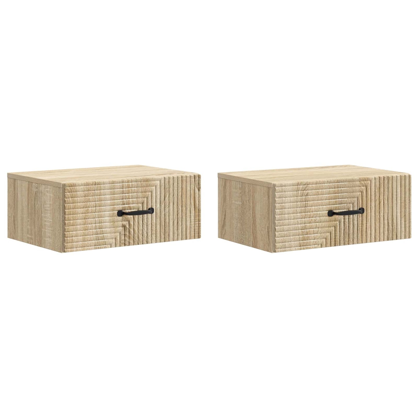 vidaXL Wall-Mounted Bedside Cabinet 2 pcs Sonoma Oak 49 x 34.5 x 20 cm 2