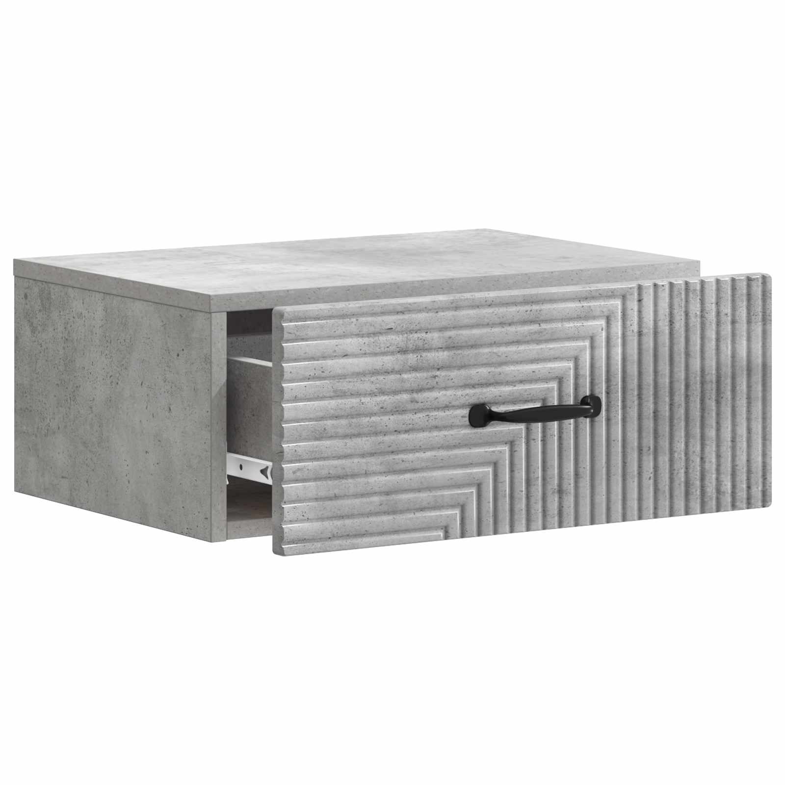 vidaXL Wall-Mounted Bedside Cabinet 2 pcs Concrete Grey 6