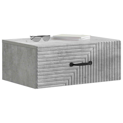 vidaXL Wall-Mounted Bedside Cabinet 2 pcs Concrete Grey 3