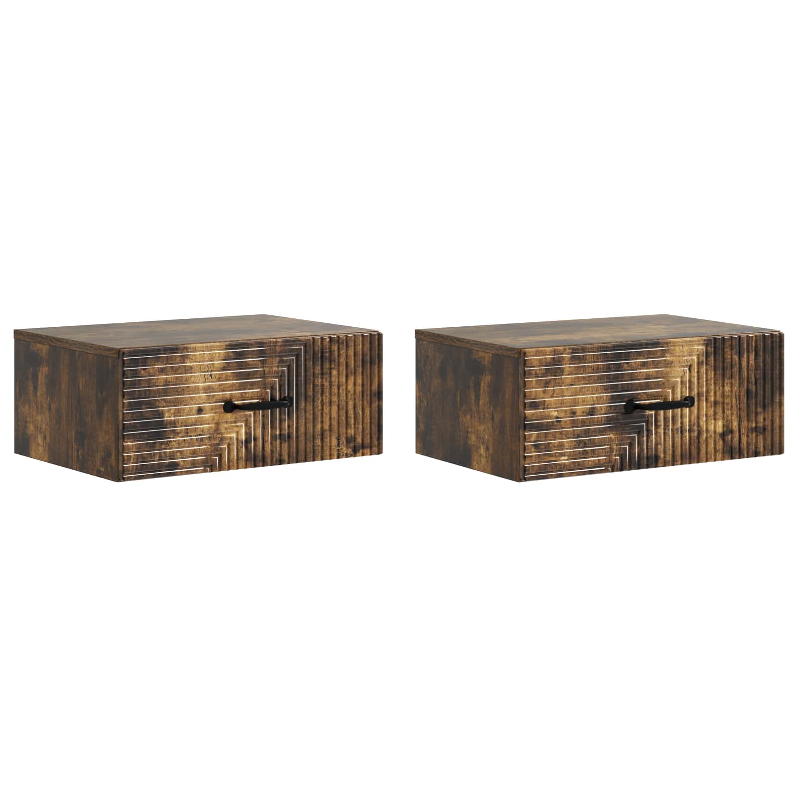 vidaXL Wall-Mounted Bedside Cabinet 2 pcs Smoked Oak 49 x 34.5 x 20 cm 2
