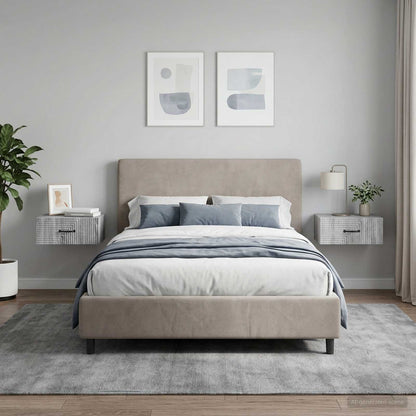 vidaXL Wall-Mounted Bedside Cabinet 2 pcs Grey Sonoma 1