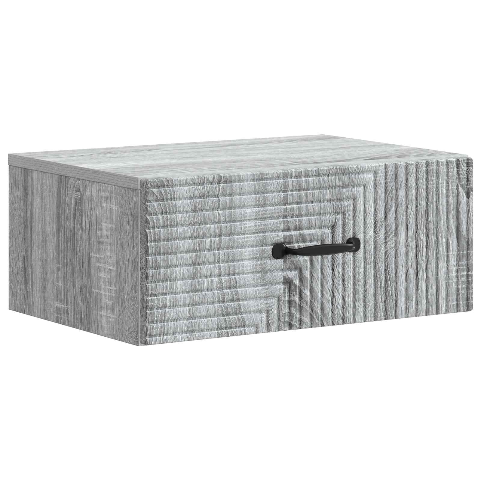 vidaXL Wall-Mounted Bedside Cabinet 2 pcs Grey Sonoma 5