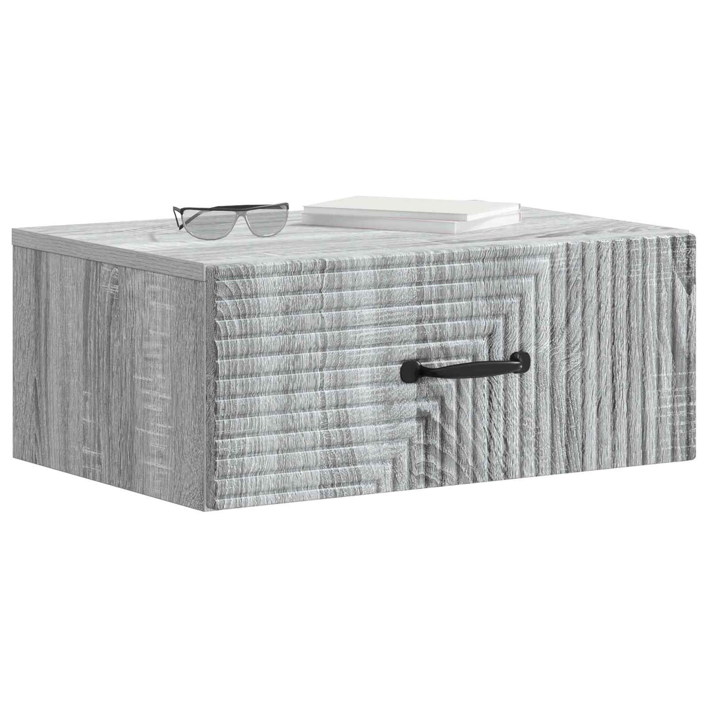 vidaXL Wall-Mounted Bedside Cabinet 2 pcs Grey Sonoma 3