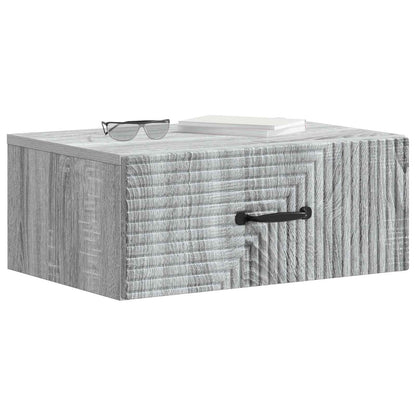 vidaXL Wall-Mounted Bedside Cabinet 2 pcs Grey Sonoma 3