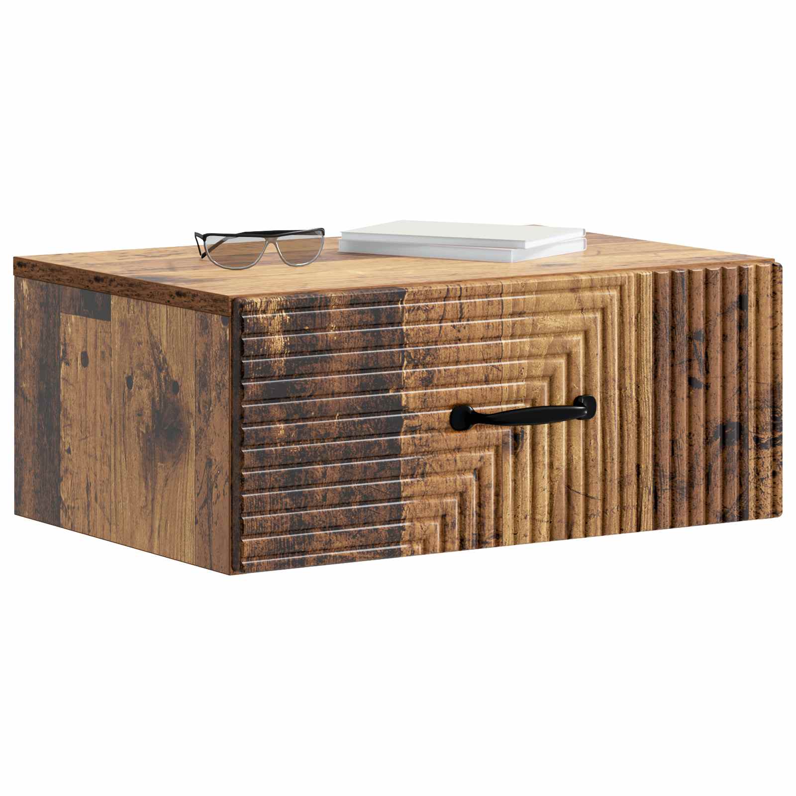 vidaXL Wall-Mounted Bedside Cabinet 2 pcs Old Wood 49 x 34.5 x 20 cm 3