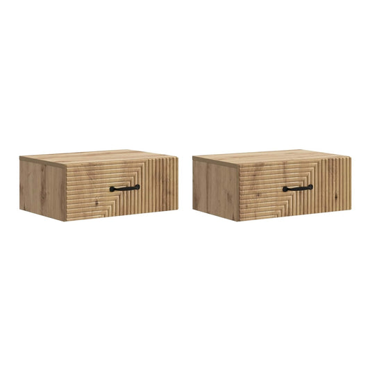 Wall-Mounted Bedside Cabinet 49 x 34.5 x 20 cm Artisan oak