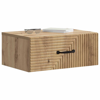 vidaXL Wall-Mounted Bedside Cabinet 2 pcs Artisan Oak 3