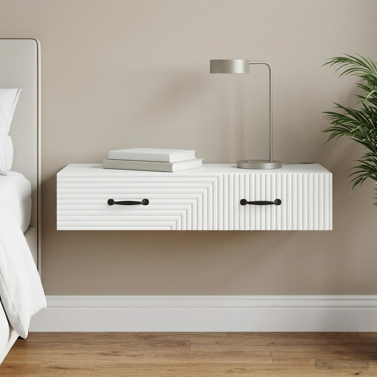 vidaXL Wall-Mounted Side Table 59 x 34.5 x 17 cm Engineered Wood