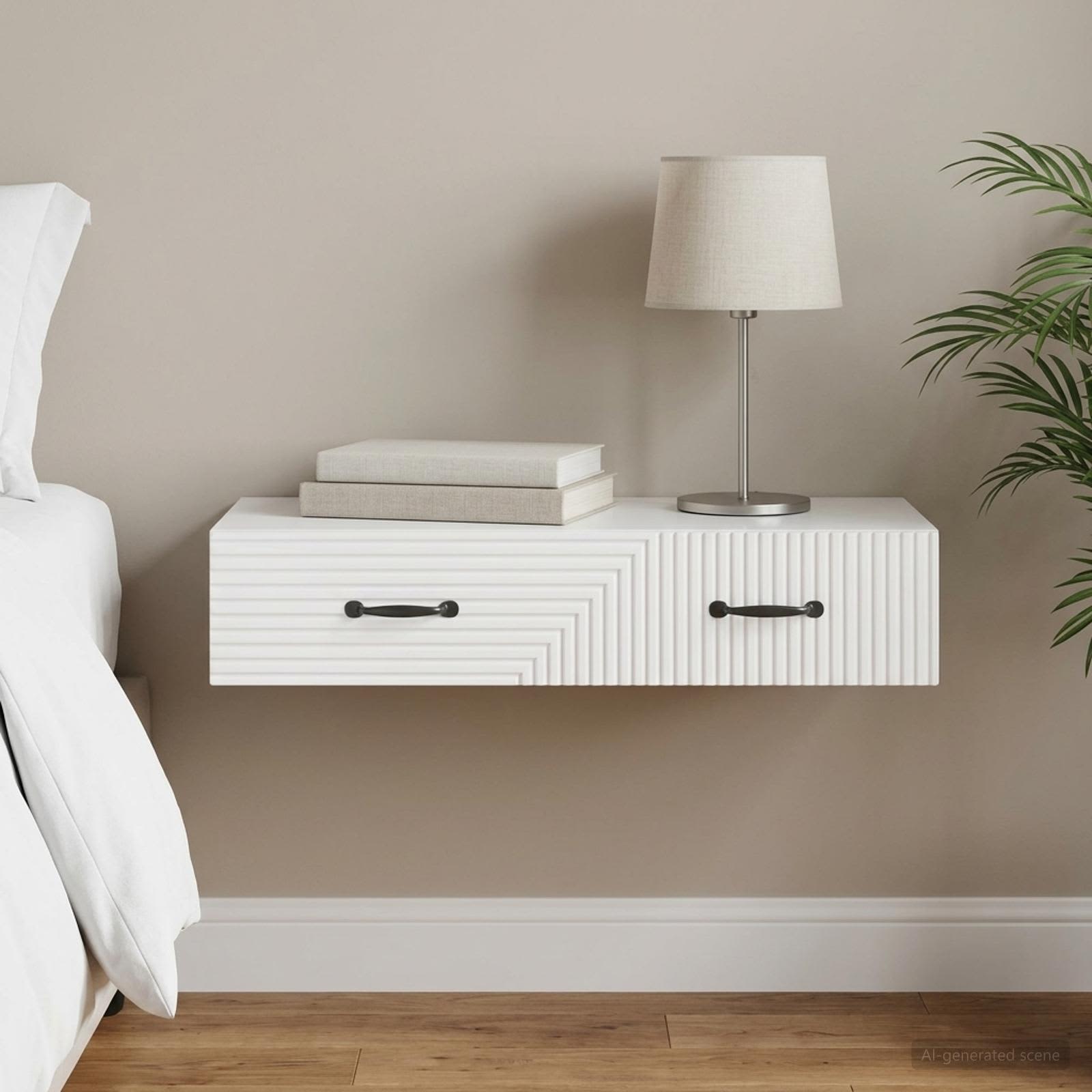 vidaXL Wall-Mounted Side Table 87.5 x 34.5 x 17 cm Engineered Wood 1