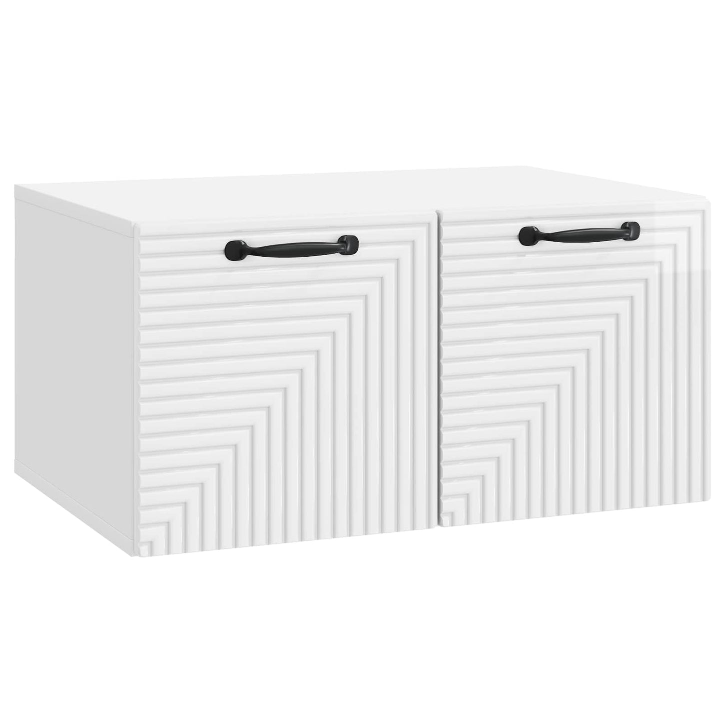 vidaXL Wall-Mounted TV Cabinet High Gloss White 59.5 x 41 x 30 cm 2