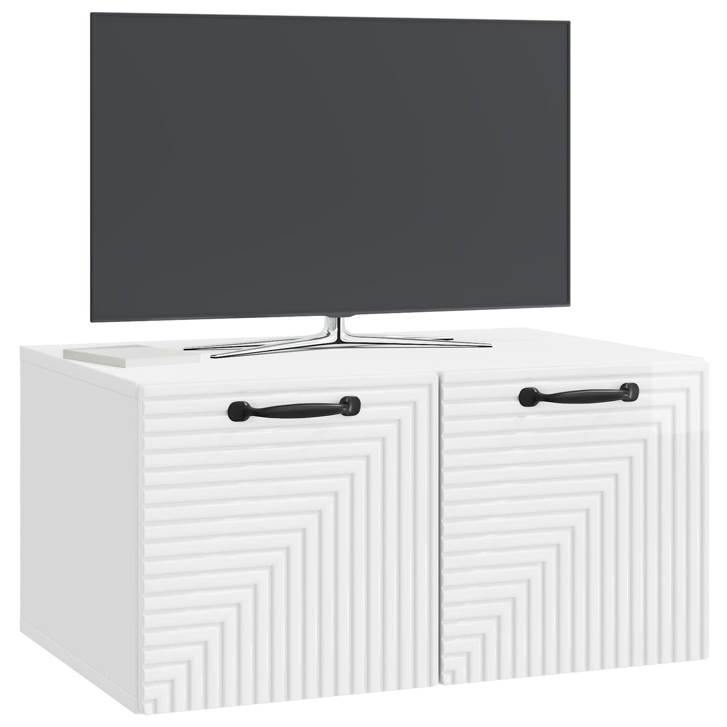vidaXL Wall-Mounted TV Cabinet High Gloss White 59.5 x 41 x 30 cm 3