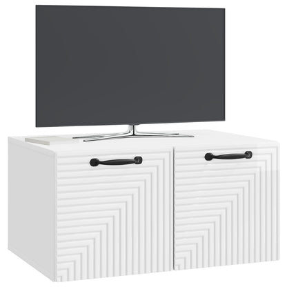 vidaXL Wall-Mounted TV Cabinet High Gloss White 59.5 x 41 x 30 cm 3