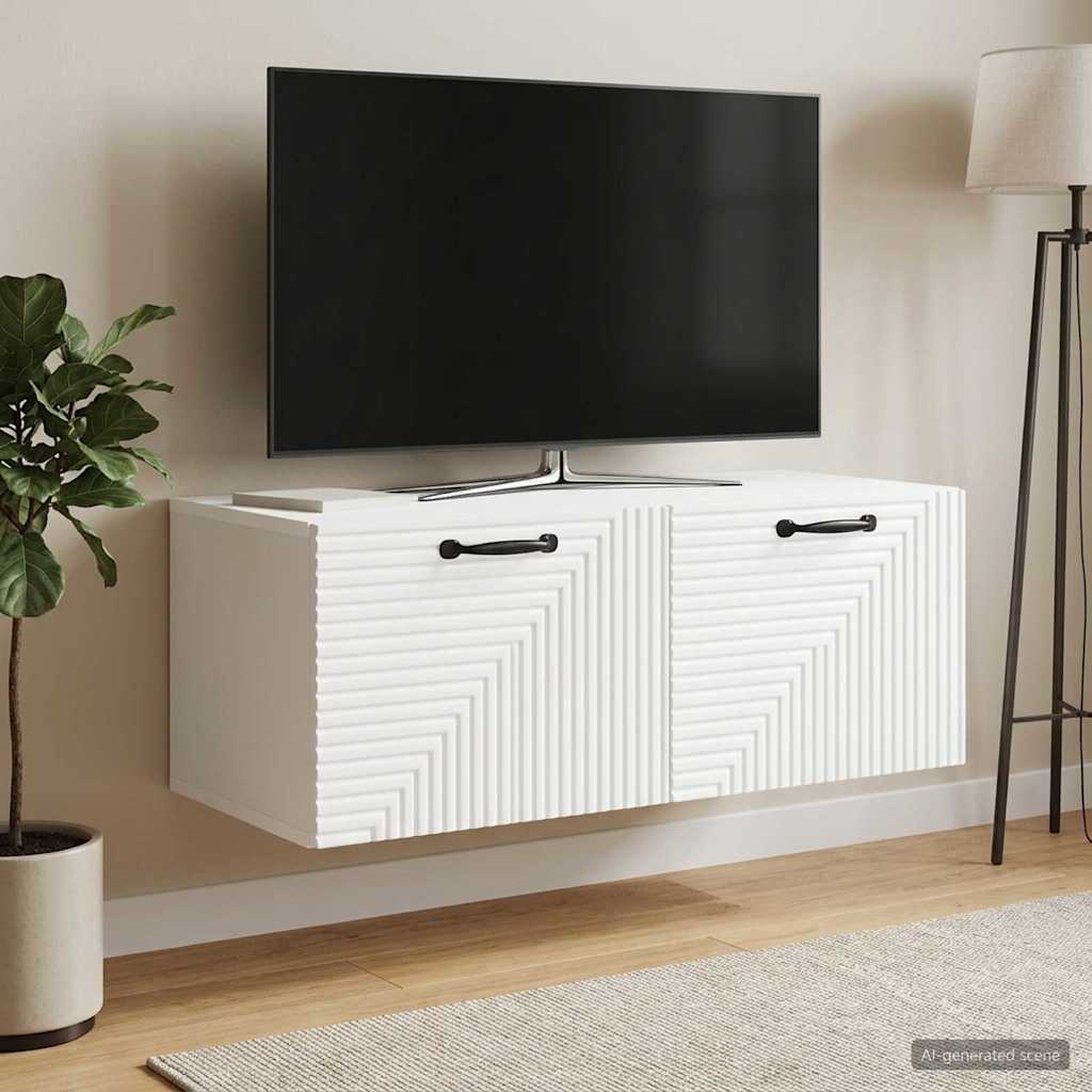 vidaXL Wall-Mounted TV Cabinet White 78.5 x 41 x 30 cm Engineered Wood 1