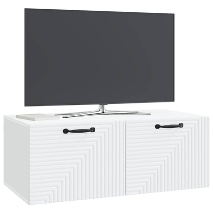 vidaXL Wall-Mounted TV Cabinet White 78.5 x 41 x 30 cm Engineered Wood 3