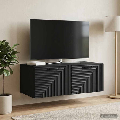 vidaXL Wall-Mounted TV Cabinet Black 78.5 x 41 x 30 cm Engineered Wood 4