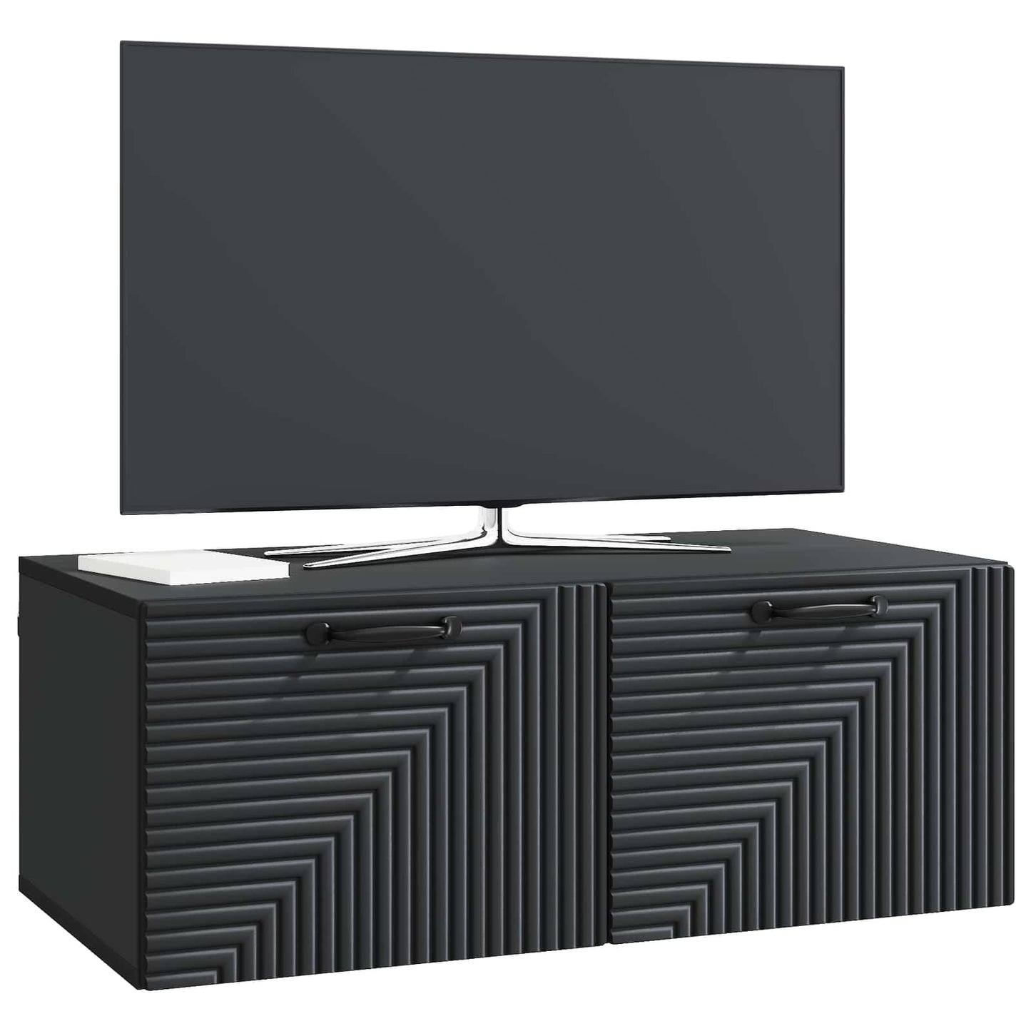 vidaXL Wall-Mounted TV Cabinet Black 78.5 x 41 x 30 cm Engineered Wood 3
