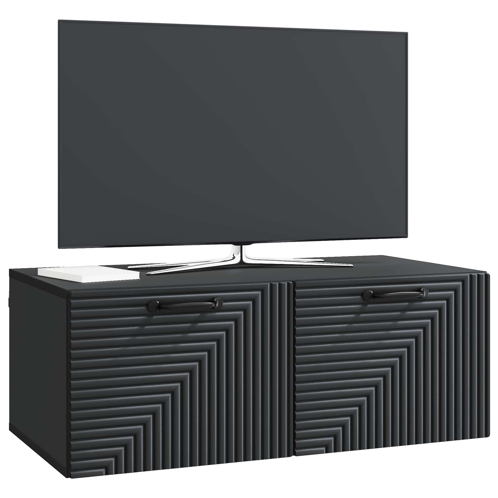 vidaXL Wall-Mounted TV Cabinet Black 78.5 x 41 x 30 cm Engineered Wood 3