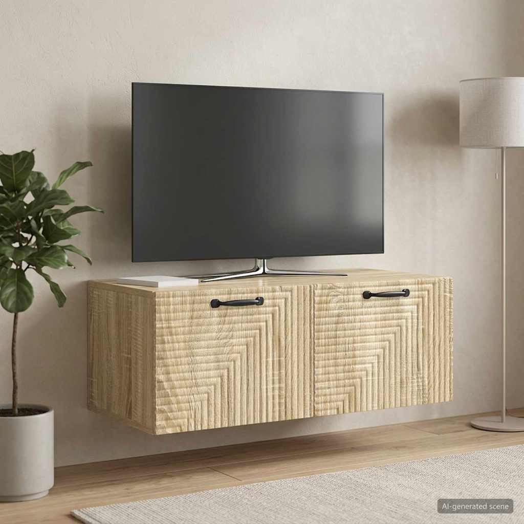 vidaXL Wall-Mounted TV Cabinet Sonoma Oak 78.5 x 41 x 30 cm 1