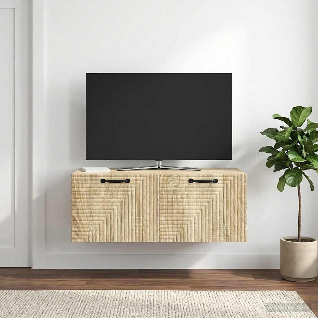 vidaXL Wall-Mounted TV Cabinet Sonoma Oak 78.5 x 41 x 30 cm 4
