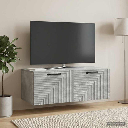 vidaXL Wall-Mounted TV Cabinet Concrete Grey 78.5 x 41 x 30 cm 4