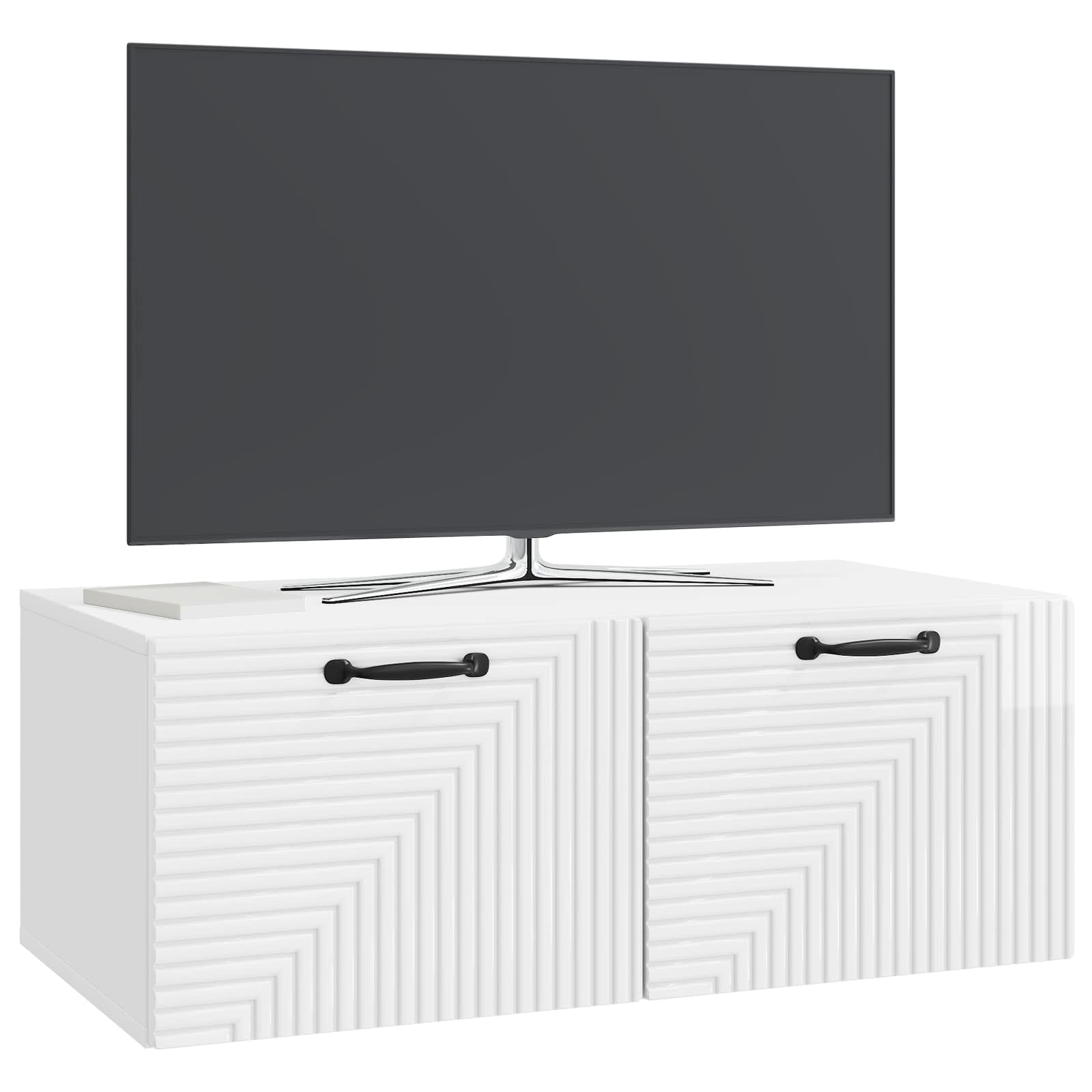 vidaXL Wall-Mounted TV Cabinet High Gloss White 78.5 x 41 x 30 cm 3