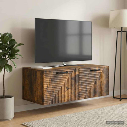 vidaXL Wall-Mounted TV Cabinet Smoked Oak 78.5 x 41 x 30 cm 1