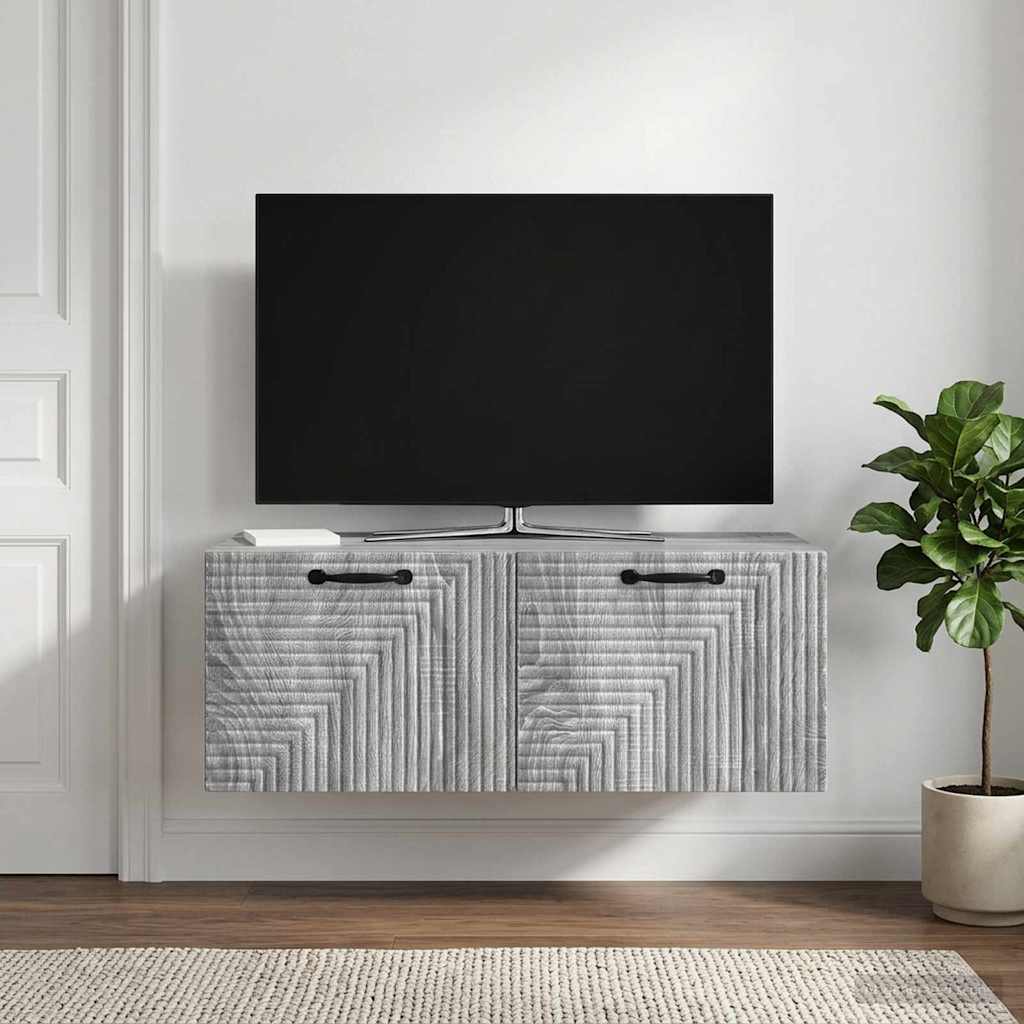 vidaXL Wall-Mounted TV Cabinet Grey Sonoma 78.5 x 41 x 30 cm 1
