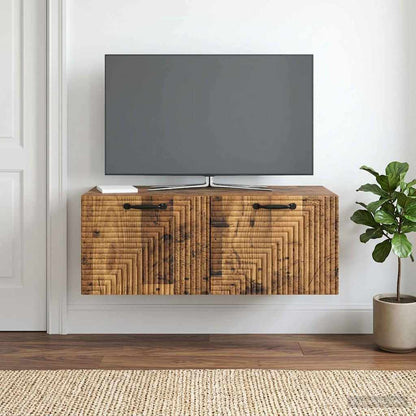 vidaXL Wall-Mounted TV Cabinet Wall-mounted Old Wood 78.5 x 41 x 30 cm 4