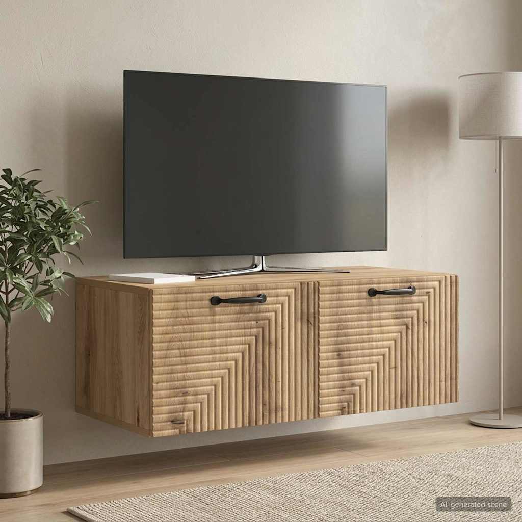 vidaXL Wall-Mounted TV Cabinet 78.5 x 41 x 30 cm Artisan Oak 1